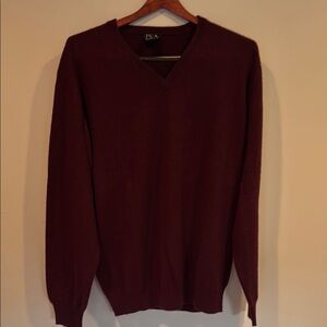 Men's Jos A. Bank Cashmere Burgundy Sweater, size Large